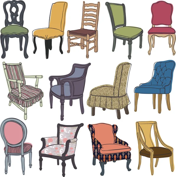 stock vector Chairs&armchairs set