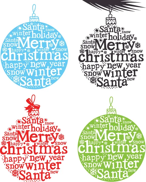 Christmas decoration with words — Stock Vector