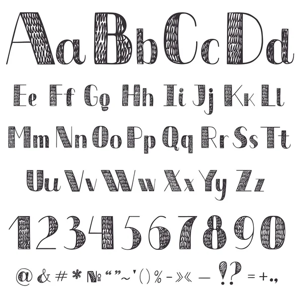 Alphabet dessin à la main — Image vectorielle