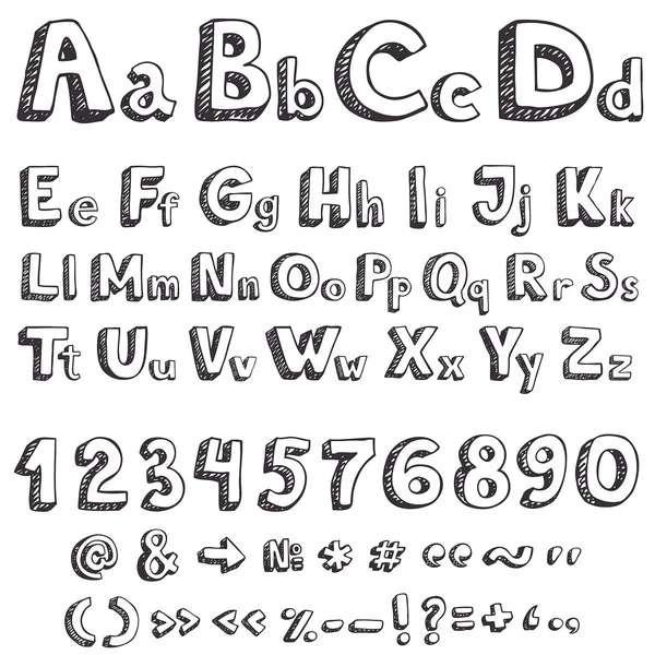 Dibujo a mano vector letras — Archivo Imágenes Vectoriales