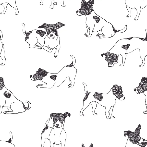 Jack russell terrier mönster — Stock vektor