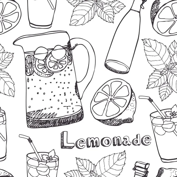Lemonade seamless pattern — Stock Vector