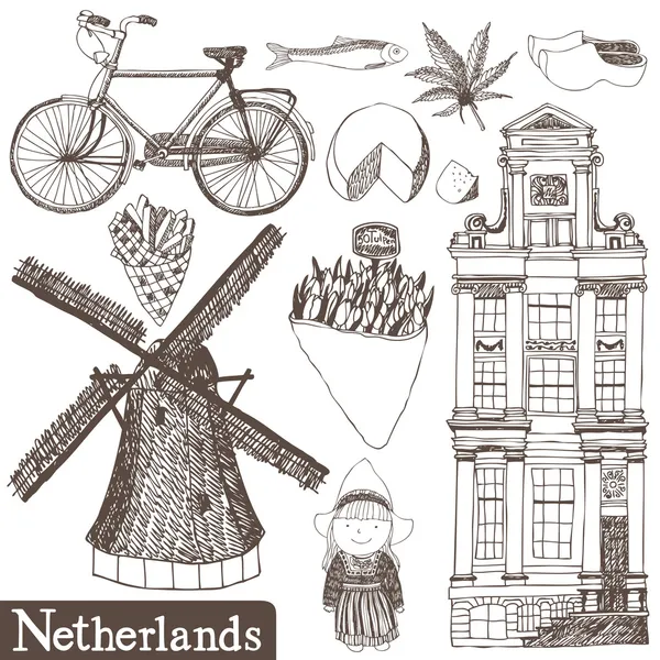 Países Bajos set — Archivo Imágenes Vectoriales