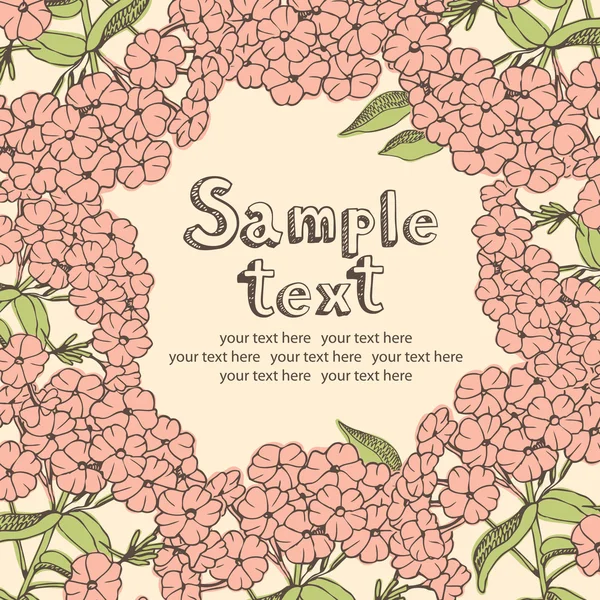 Carte de fleurs Phlox — Image vectorielle