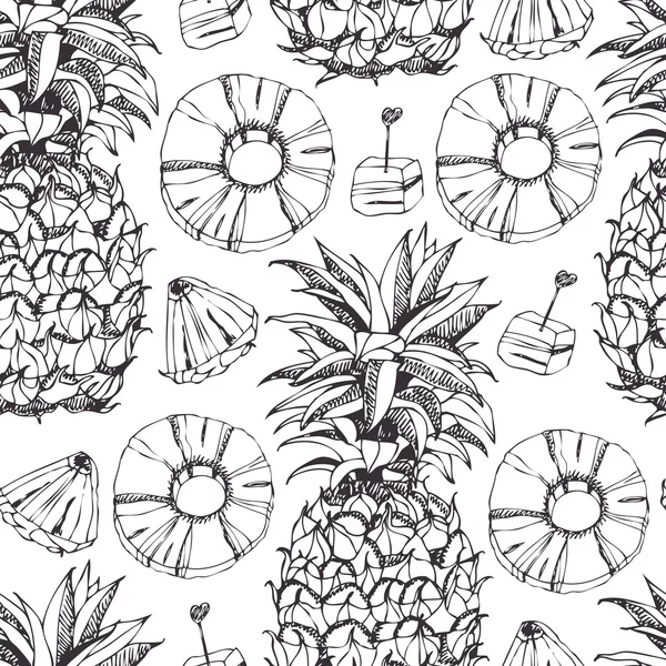 菠萝新鲜无缝模式 — 图库矢量图片