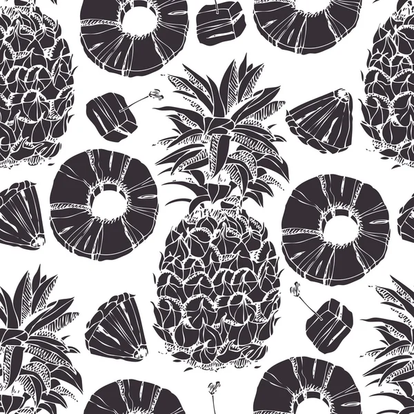 Ananas sömlöst mönster — Stock vektor