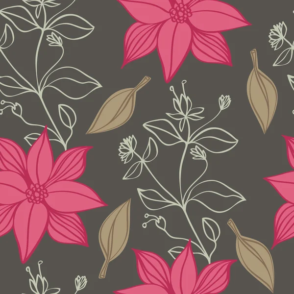 Patrón sin costuras de flores rosadas — Archivo Imágenes Vectoriales