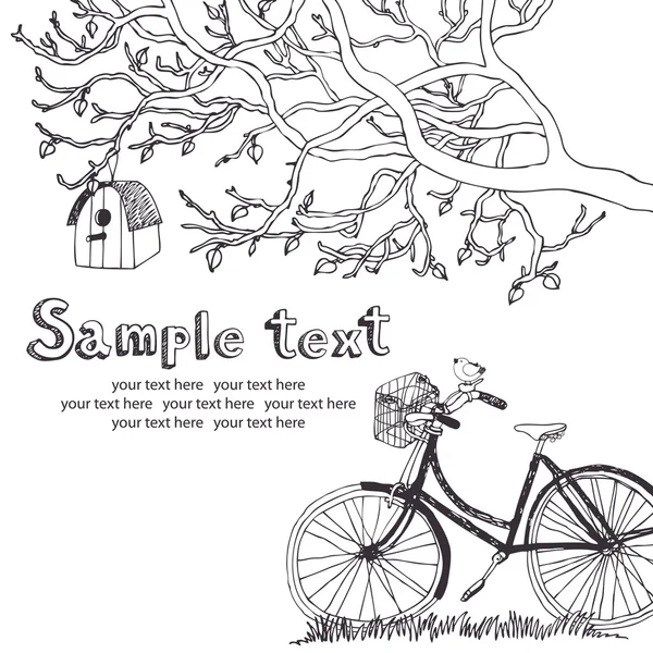 Carte cycliste printemps — Image vectorielle