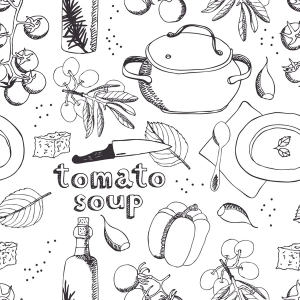 Ντομάτα σούπα φόντο — Διανυσματικό Αρχείο
