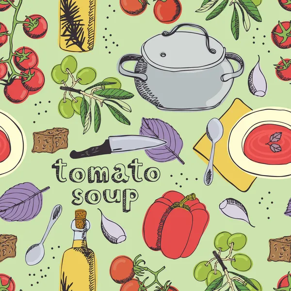 Patrón de sopa de tomate — Archivo Imágenes Vectoriales