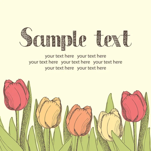 Cartão de tulipas — Vetor de Stock