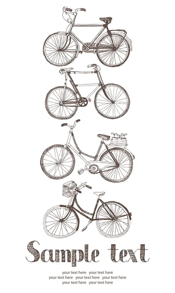 Vintage bicicletta carta — Vettoriale Stock