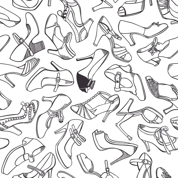 Women's vintage skor mönster — Stock vektor