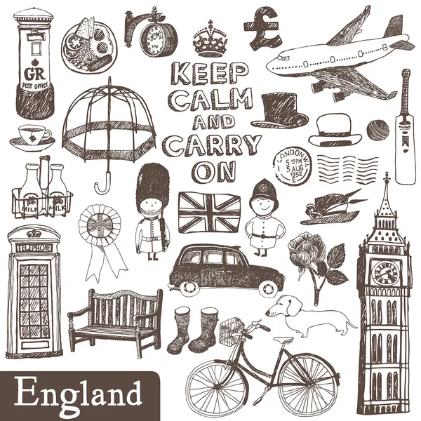 Inglaterra conjunto Ilustração De Bancos De Imagens