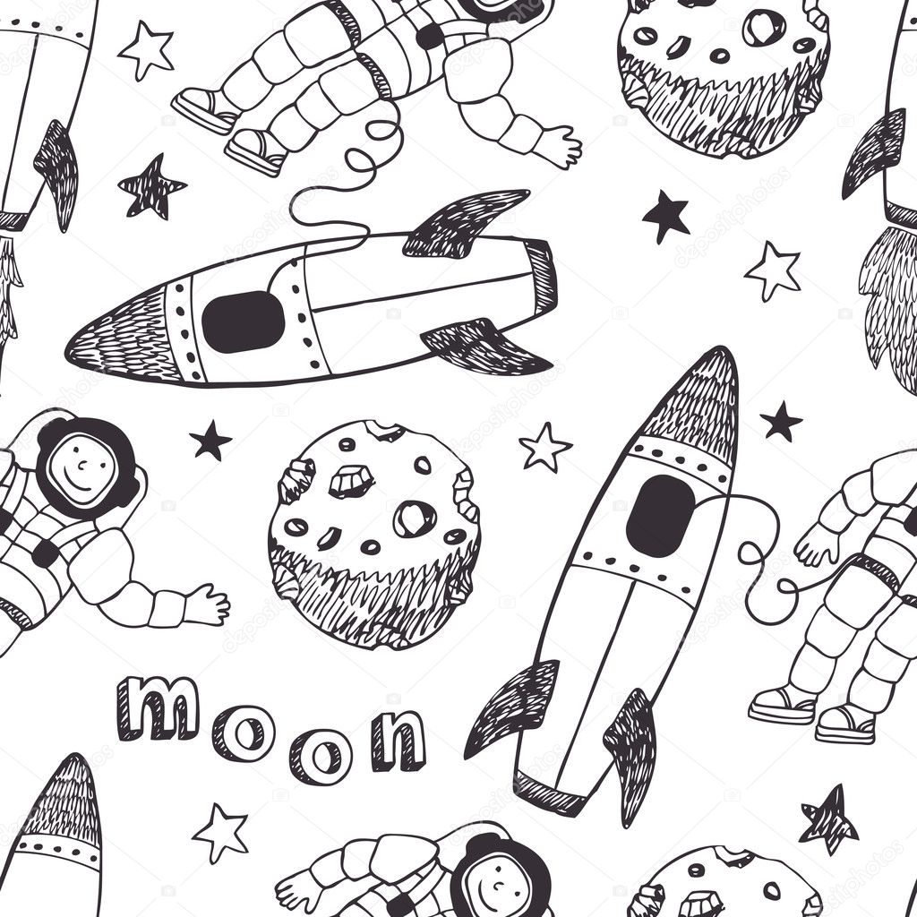 Rockets and astronauts pattern