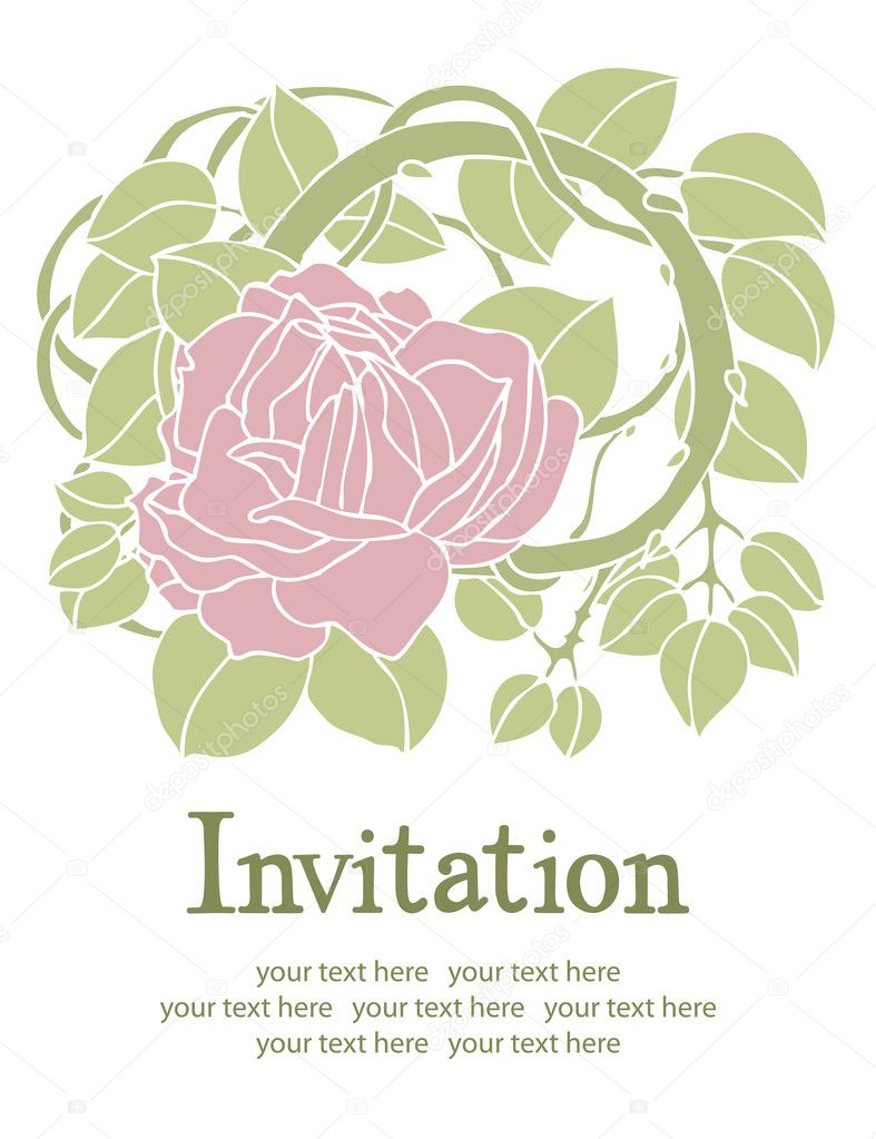 Rose flower invitation
