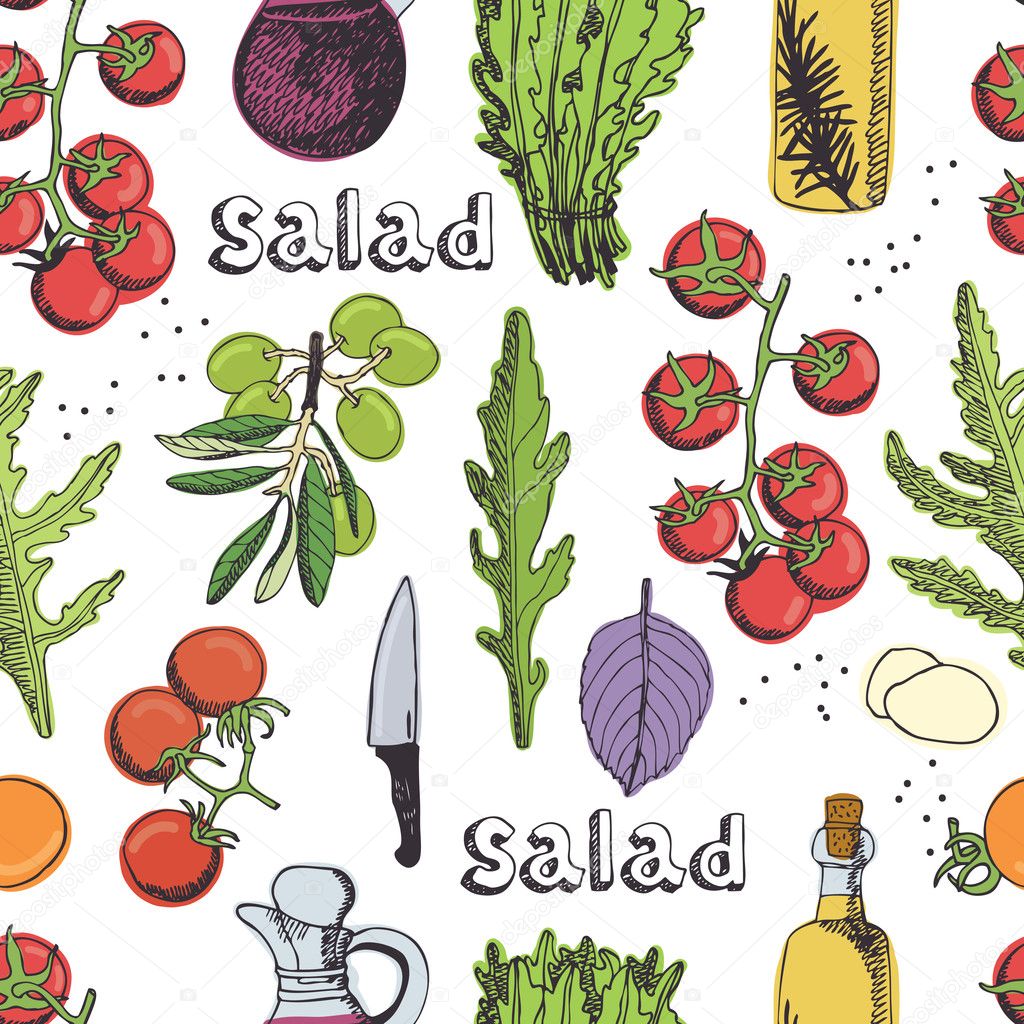 Salad seamless background