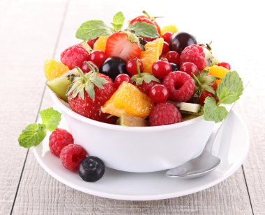 Fresh fruits salad clipart