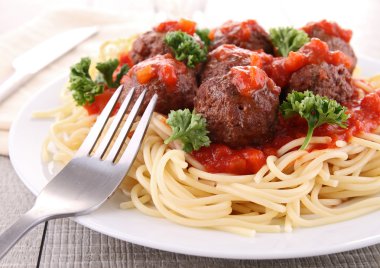 Spaghetti and meatballs clipart