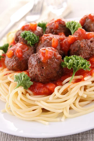 Spaghete și chiftele — Fotografie, imagine de stoc