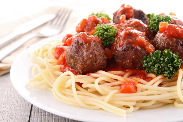 Spaghetti i meatball — Zdjęcie stockowe