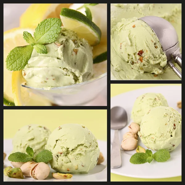 Pistachio ice cream — Stock Photo, Image