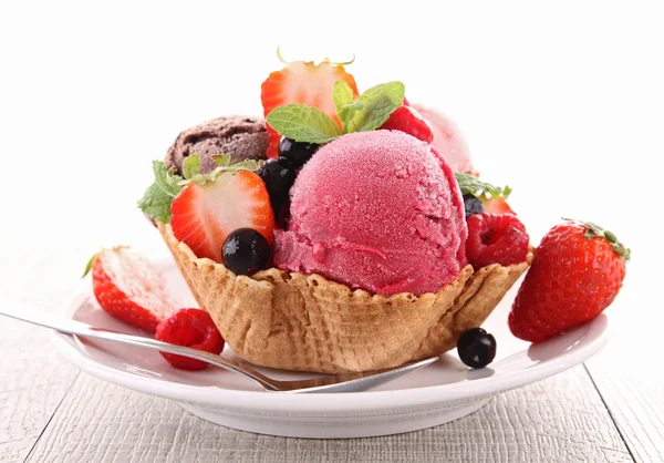 Dessert, ijs — Stockfoto