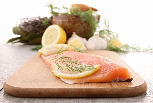 stock image Trout filet and ingredients