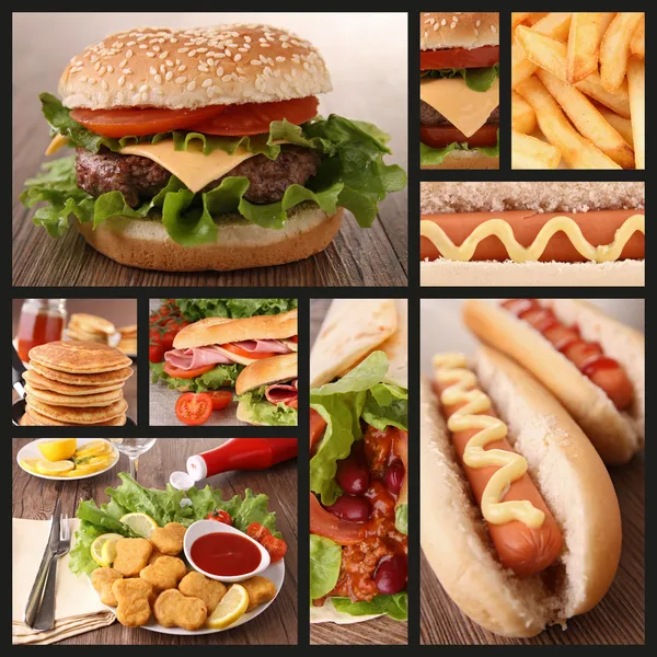 Colección de imagen de comida rápida — Foto de Stock
