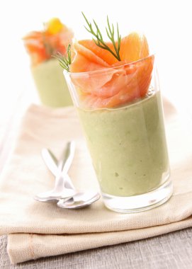 Appetizer, avocado and smoked salmon