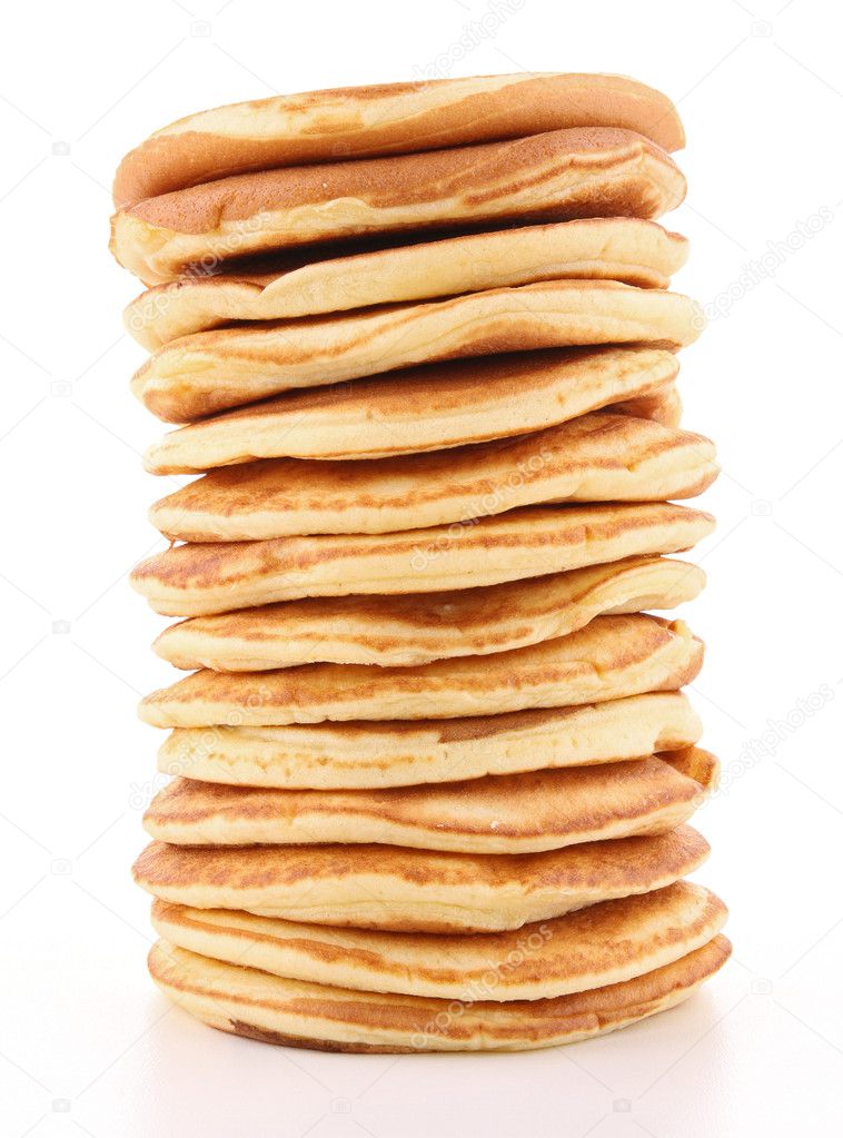 Isolated stack of pancakes