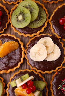 Chocolate and fruit tart clipart