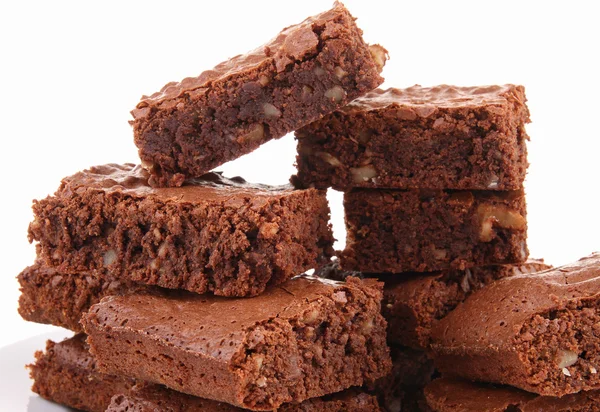 Brownies em fundo branco — Fotografia de Stock