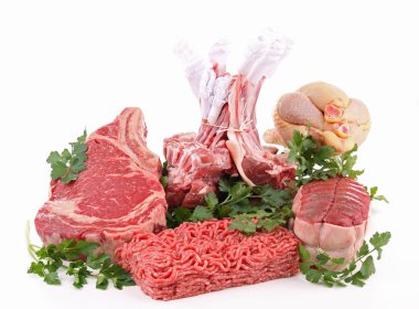 Isolated heap of raw meat clipart