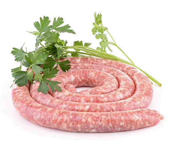 Isolated raw sausage — Stock Photo, Image