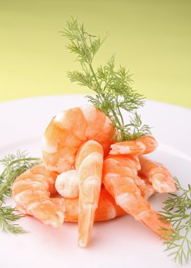 taze bir başlangıç, karides ve dereotu