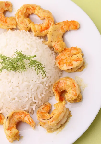Meal,rice and curry shrimp — Stock Photo, Image
