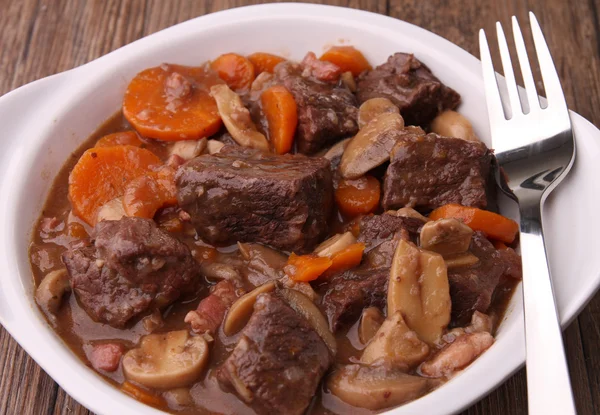 stock image Plate of beef bourguignon