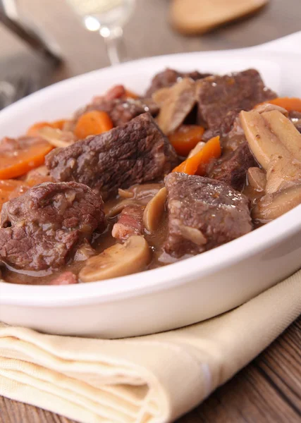 stock image Plate of beef bourguignon