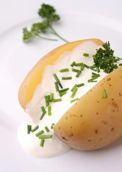 stock image Baked potato and cream