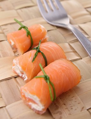 Salmon roll with cheese clipart