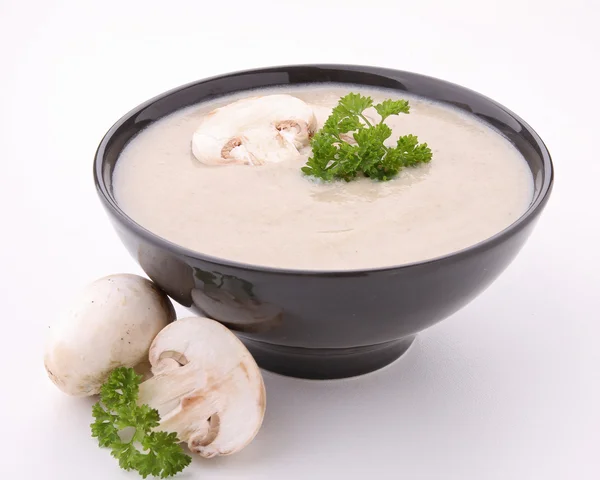 Na białym tle Zupa grzybowa — Zdjęcie stockowe