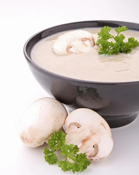 Миска грибного супа — стоковое фото