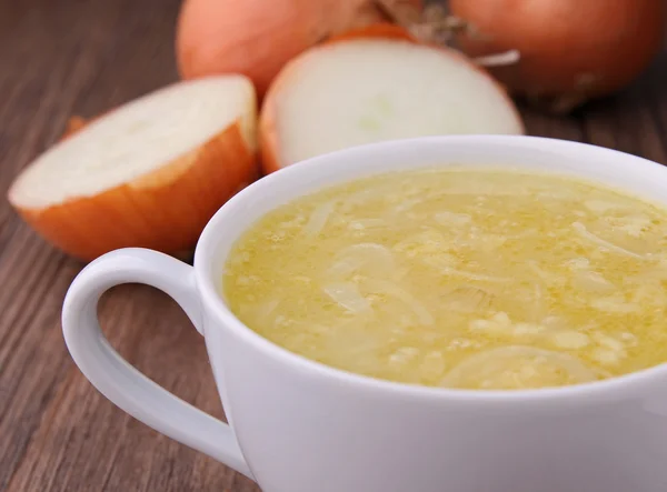 Миска лукового супа — стоковое фото