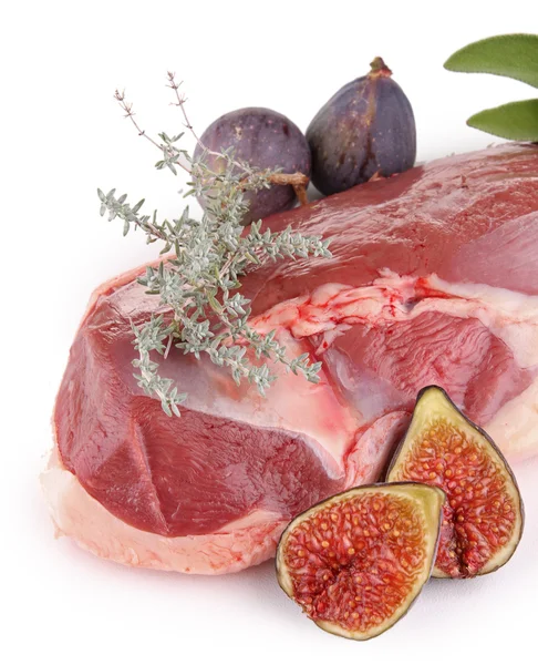 stock image Raw duck breast and fig