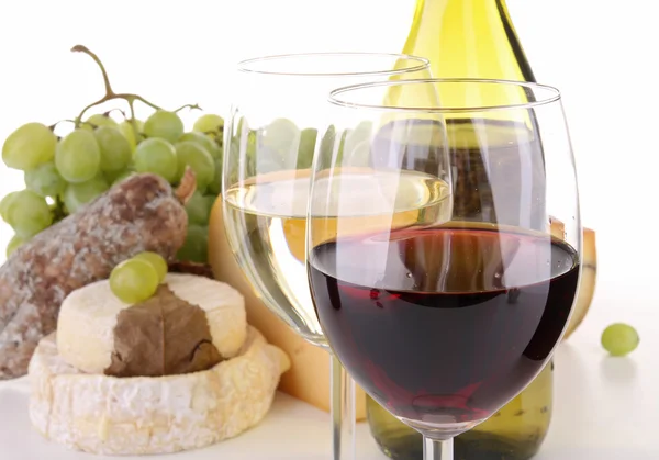Czerwone i białe wino — Zdjęcie stockowe