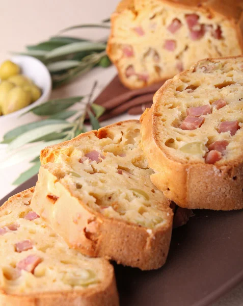 stock image Cake with ham and olive