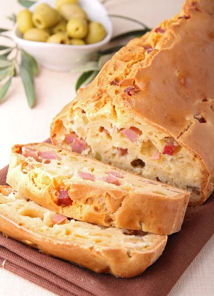 stock image Cake with ham and olive