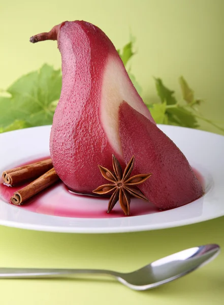 Poached pear — Stock Photo, Image