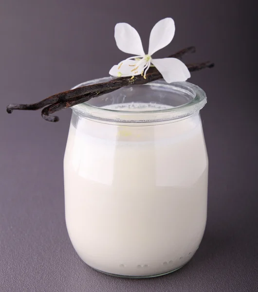 Ванильный йогурт — стоковое фото
